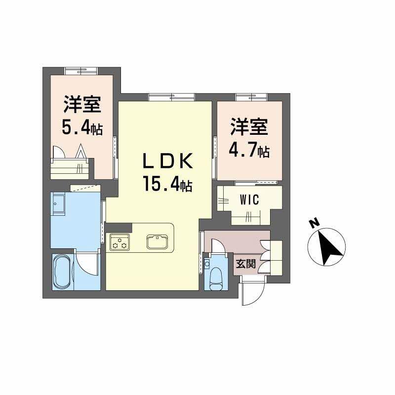 WITHPLUS天保山公園(2LDK/1階)の間取り写真