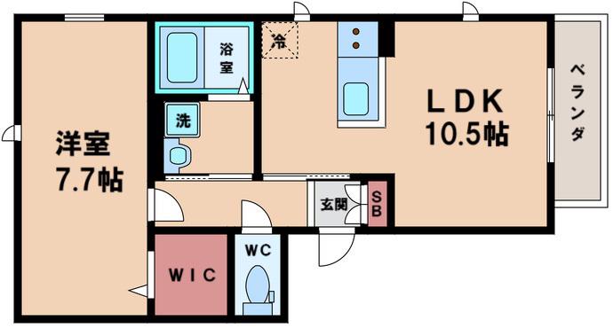 コンフォート住吉(1LDK/3階)の間取り写真