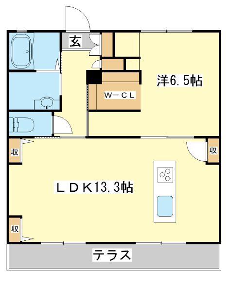 アコーデリア元禄(1LDK/1階)の間取り写真