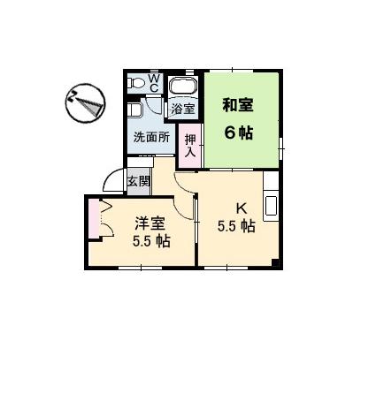 バリュージュ中山(2K/1階)の間取り写真
