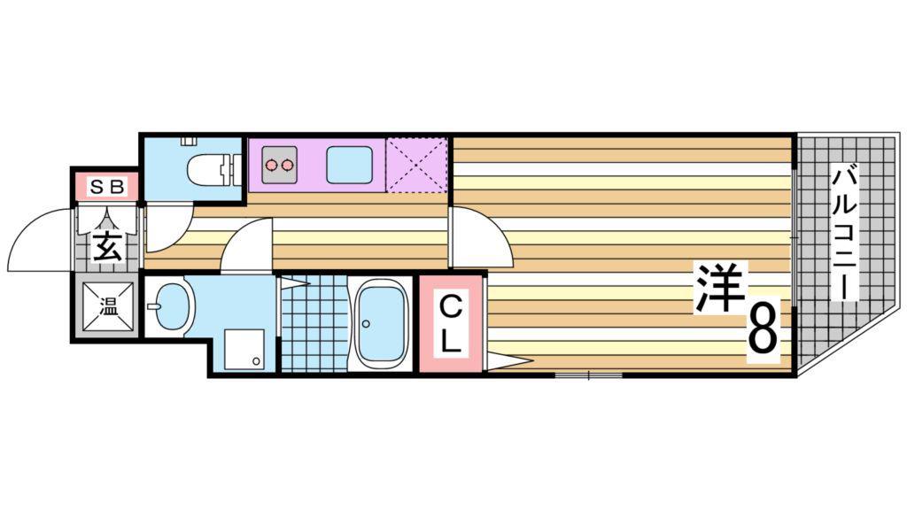 エスティロアール神戸駅前(1K/4階)の間取り写真