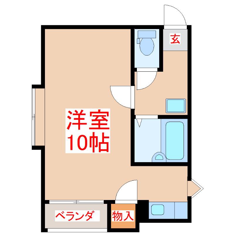 グリーンヒル東谷山(ワンルーム/3階)の間取り写真