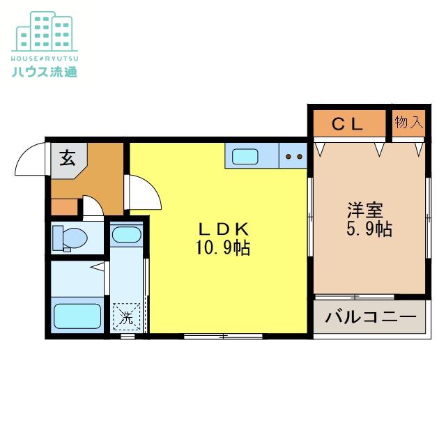 FLEUR(1LDK/1階)の間取り写真