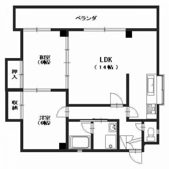 第2山下ビル(2LDK/3階)の間取り写真