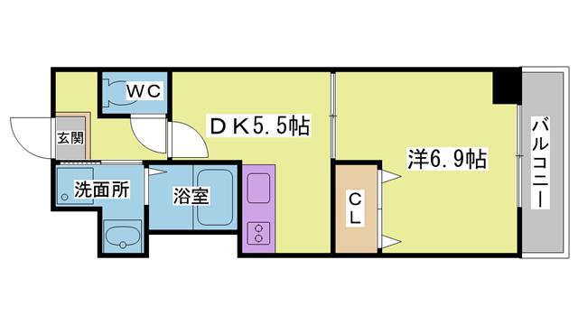 セントヒルズ(1DK/5階)の間取り写真