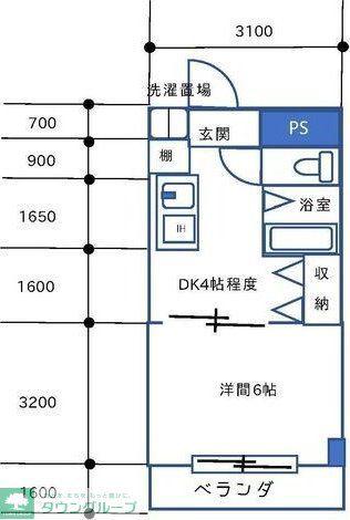 ランドビル本陣(1K/10階)の間取り写真