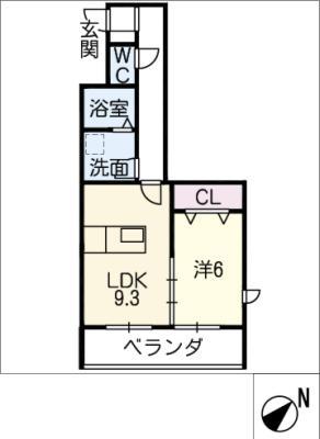 FACE MANSION(1LDK/5階)の間取り写真