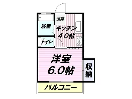 コーポ星(1K/2階)の間取り写真