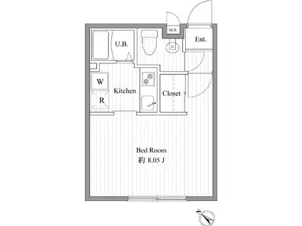 ZESTY西新宿III(1K/2階)の間取り写真