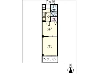 メゾンロイヤル(2K/4階)の間取り写真