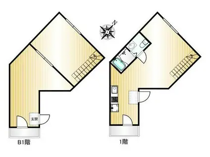 シンフォニア八広 エーデー1(1LDK/1階)の間取り写真