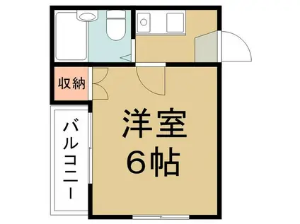 フラッツ井土ヶ谷(1K/2階)の間取り写真