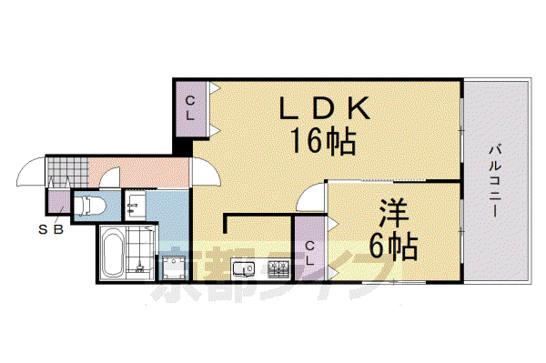 URESIDENCE二条城(1LDK/5階)の間取り写真