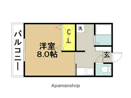 コーポMII(1K/2階)の間取り写真