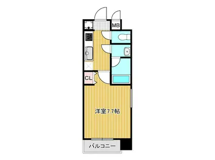 インプルーブ四天王寺(1K/4階)の間取り写真