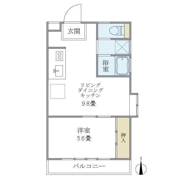 カーサグリーンプラザ(1LDK/2階)の間取り写真