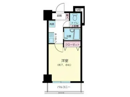 ヴェルト日本橋II(1K/8階)の間取り写真