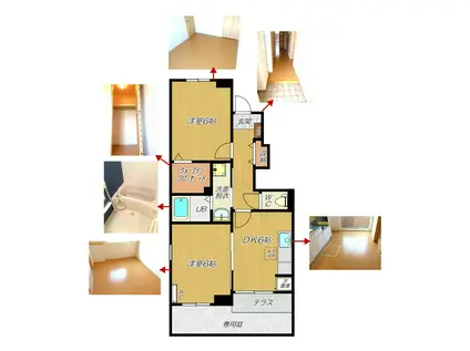 プリム・ローズ(2DK/1階)の間取り写真