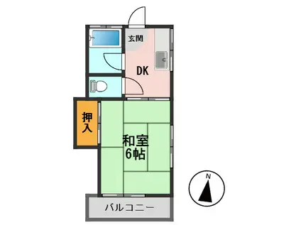 コートハウス・サカエ(1DK/1階)の間取り写真