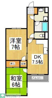 マグノリアンハウス(2DK/2階)の間取り写真