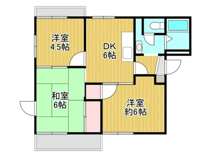 ドエルエスポワールA(3DK/2階)の間取り写真