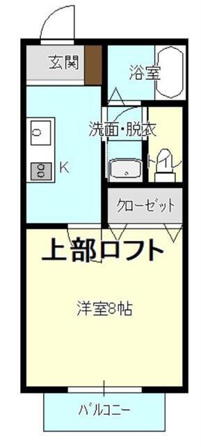 ひくまのハウス(1K/2階)の間取り写真