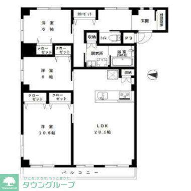LE・ZINDE(3LDK/3階)の間取り写真