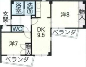 コージーハイツ春日井(2LDK/1階)の間取り写真