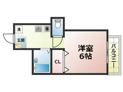 メゾンドソレイユ(1K/2階)の間取り写真