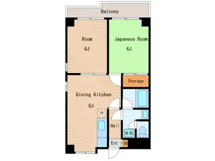 ブリーズ菊川(2DK/2階)の間取り写真