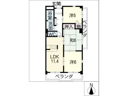 グレース芝(3LDK/3階)の間取り写真