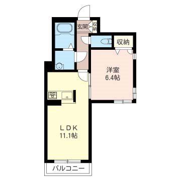 エスペリーゾ(1LDK/2階)の間取り写真