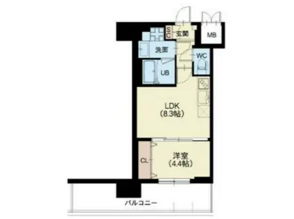 スプランディッド難波III(1LDK/6階)の間取り写真