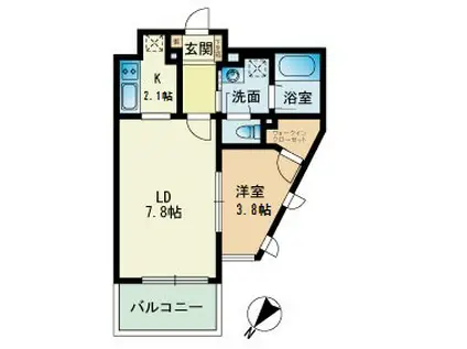 ビエネスタ千代県庁口(1LDK/8階)の間取り写真