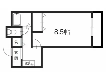 東園ビル402(ワンルーム/4階)の間取り写真