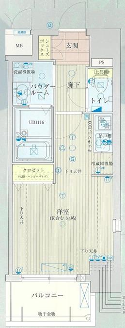 ジュネーゼグラン京町堀(1K/11階)の間取り写真
