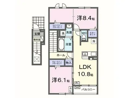 ソレイユ・GIFU(2LDK/2階)の間取り写真