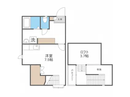 POLARIS吉塚 368(ワンルーム/1階)の間取り写真