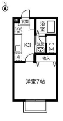 アートパーク大和II(1K/2階)の間取り写真