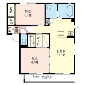 ラ ヴェール(2LDK/2階)の間取り写真
