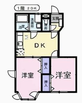 S&RII(2DK/1階)の間取り写真