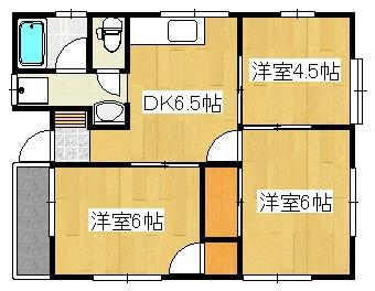 ライトハウス白木原(3DK/2階)の間取り写真