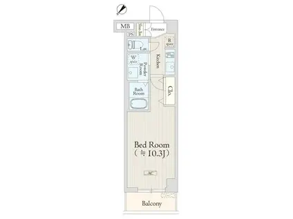 アヴェニール渋谷本町(1K/4階)の間取り写真