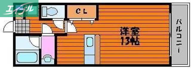 ヴィクトワール南方(1K/1階)の間取り写真