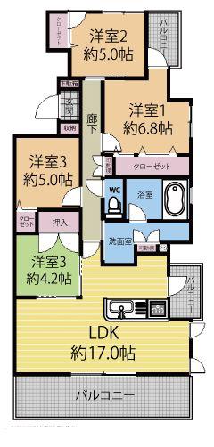 レジア 赤坂テラス(4LDK/11階)の間取り写真