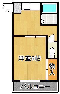 クレッシェンド枝光18(1K/3階)の間取り写真