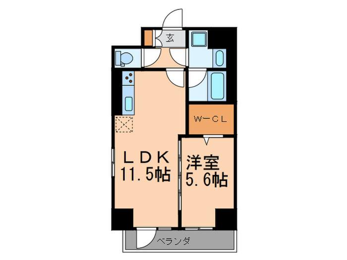 カリーノ鳥越(1LDK/7階)の間取り写真