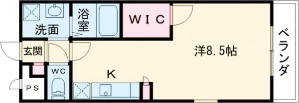 アンプルール・フラーリッシュ(ワンルーム/1階)の間取り写真