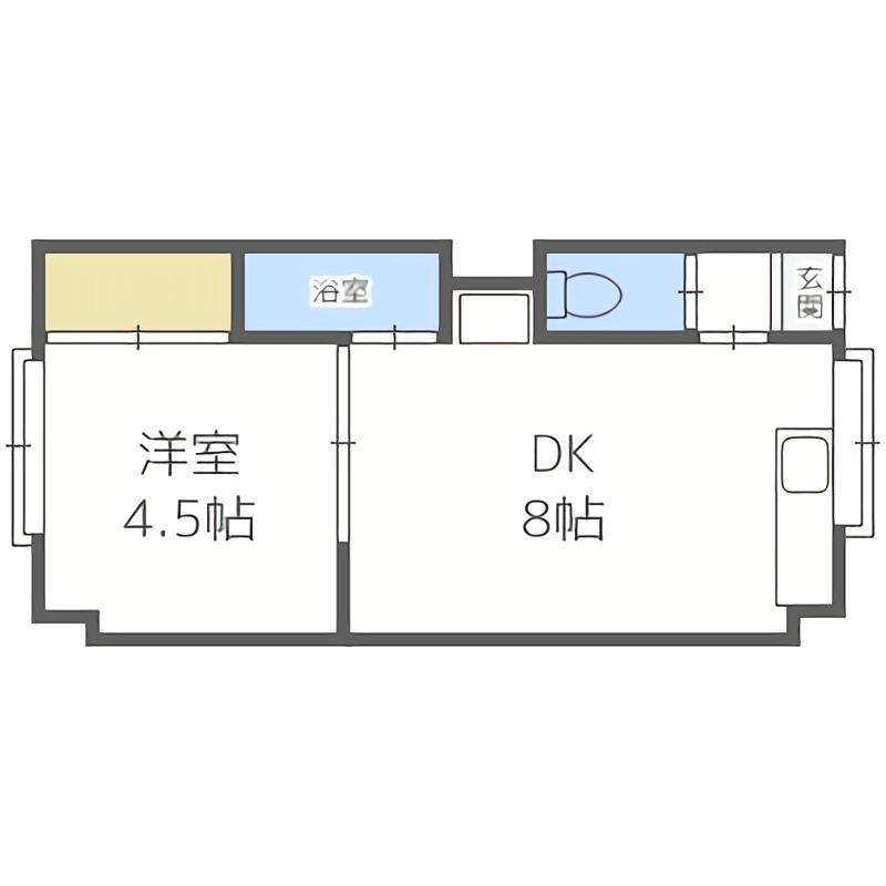 フォースI(1LDK/2階)の間取り写真