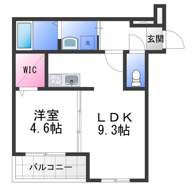 フジパレス岸和田駅前I番館(1LDK/3階)の間取り写真
